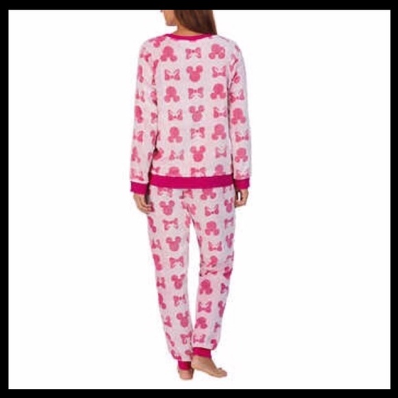 Disney Cozy Fleece Pajama Set Pink Minnie Mouse - Picture 4 of 7